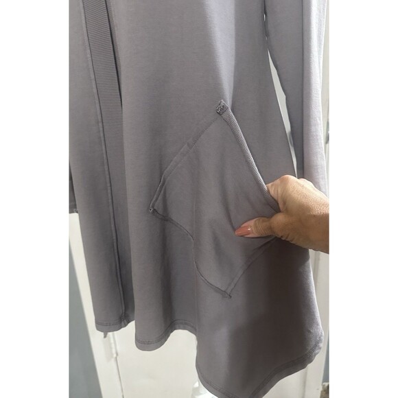 CMC Color Me Cotton Size M Grey One Button Cardigan Jacket Lagenlook Minimalist - Picture 4 of 10